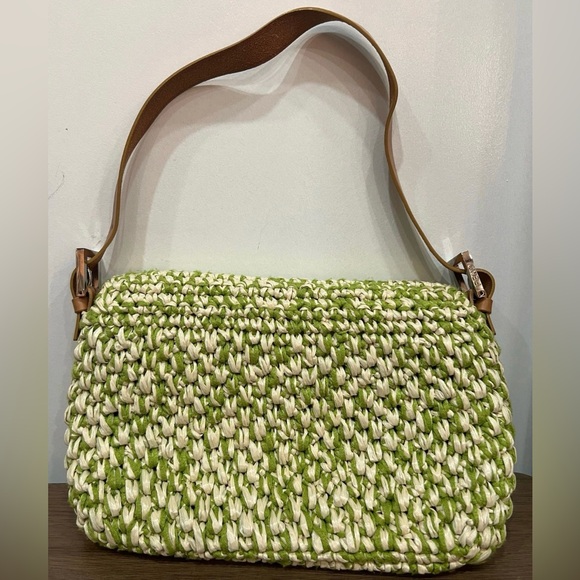 Rare Fendi Green Woven Baguette - Picture 2 of 9